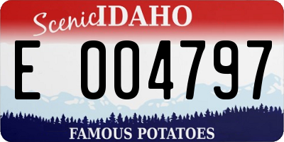 ID license plate E004797