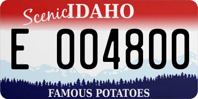 ID license plate E004800