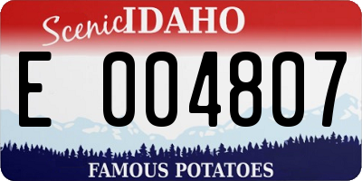 ID license plate E004807