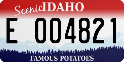 ID license plate E004821