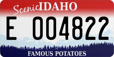 ID license plate E004822