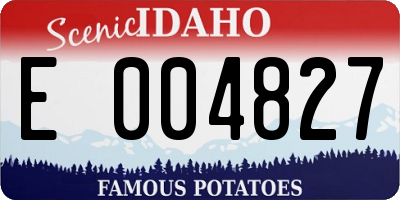 ID license plate E004827