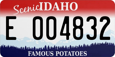 ID license plate E004832