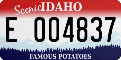 ID license plate E004837