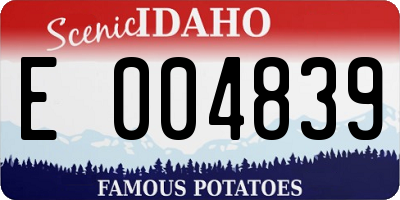 ID license plate E004839
