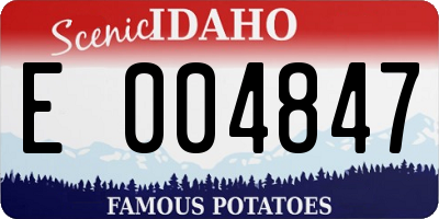 ID license plate E004847