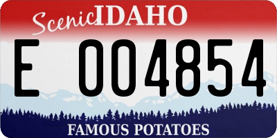 ID license plate E004854