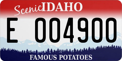 ID license plate E004900