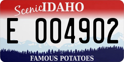 ID license plate E004902