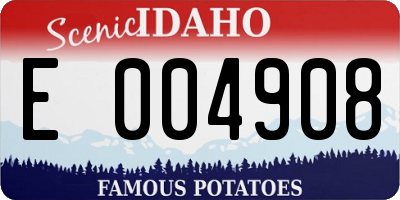 ID license plate E004908