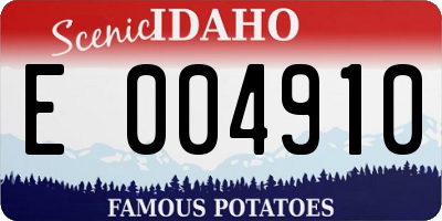 ID license plate E004910