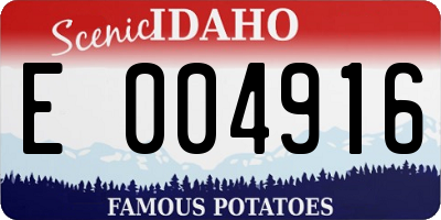 ID license plate E004916