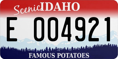 ID license plate E004921