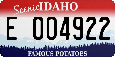 ID license plate E004922