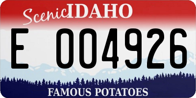 ID license plate E004926