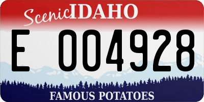 ID license plate E004928