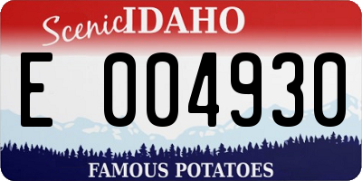 ID license plate E004930