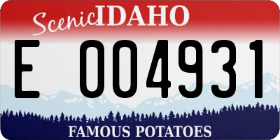 ID license plate E004931