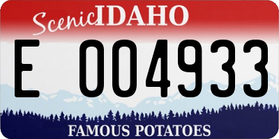 ID license plate E004933