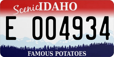 ID license plate E004934