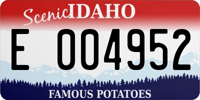 ID license plate E004952