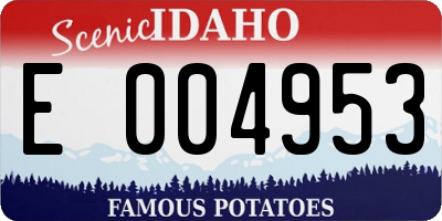 ID license plate E004953