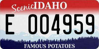 ID license plate E004959