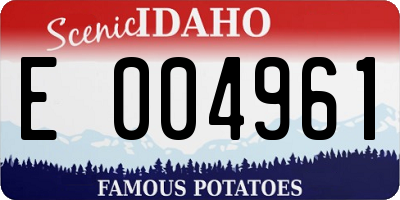 ID license plate E004961