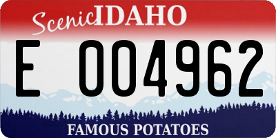 ID license plate E004962