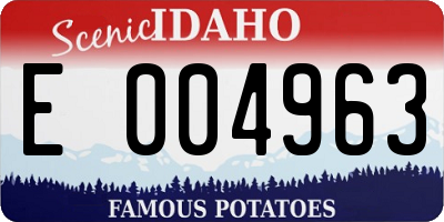 ID license plate E004963