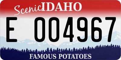 ID license plate E004967