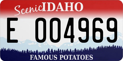 ID license plate E004969