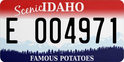 ID license plate E004971
