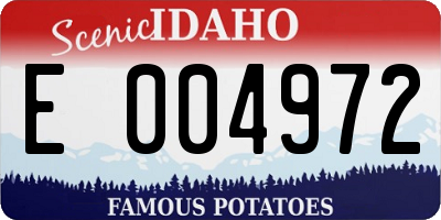 ID license plate E004972