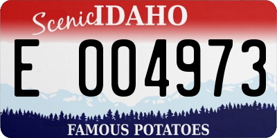 ID license plate E004973