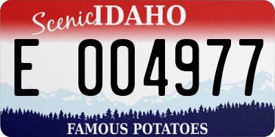 ID license plate E004977