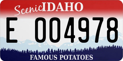 ID license plate E004978