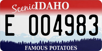 ID license plate E004983