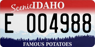 ID license plate E004988