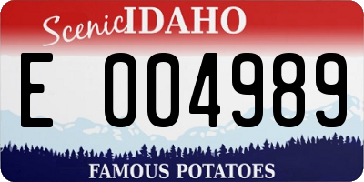 ID license plate E004989