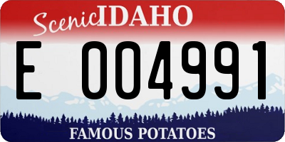 ID license plate E004991