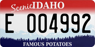 ID license plate E004992