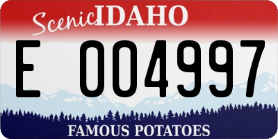 ID license plate E004997