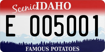 ID license plate E005001