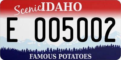 ID license plate E005002