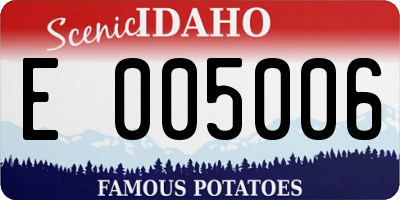 ID license plate E005006