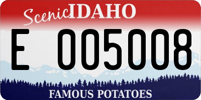 ID license plate E005008