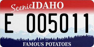 ID license plate E005011