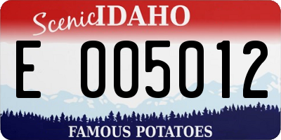 ID license plate E005012