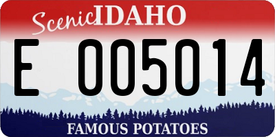 ID license plate E005014